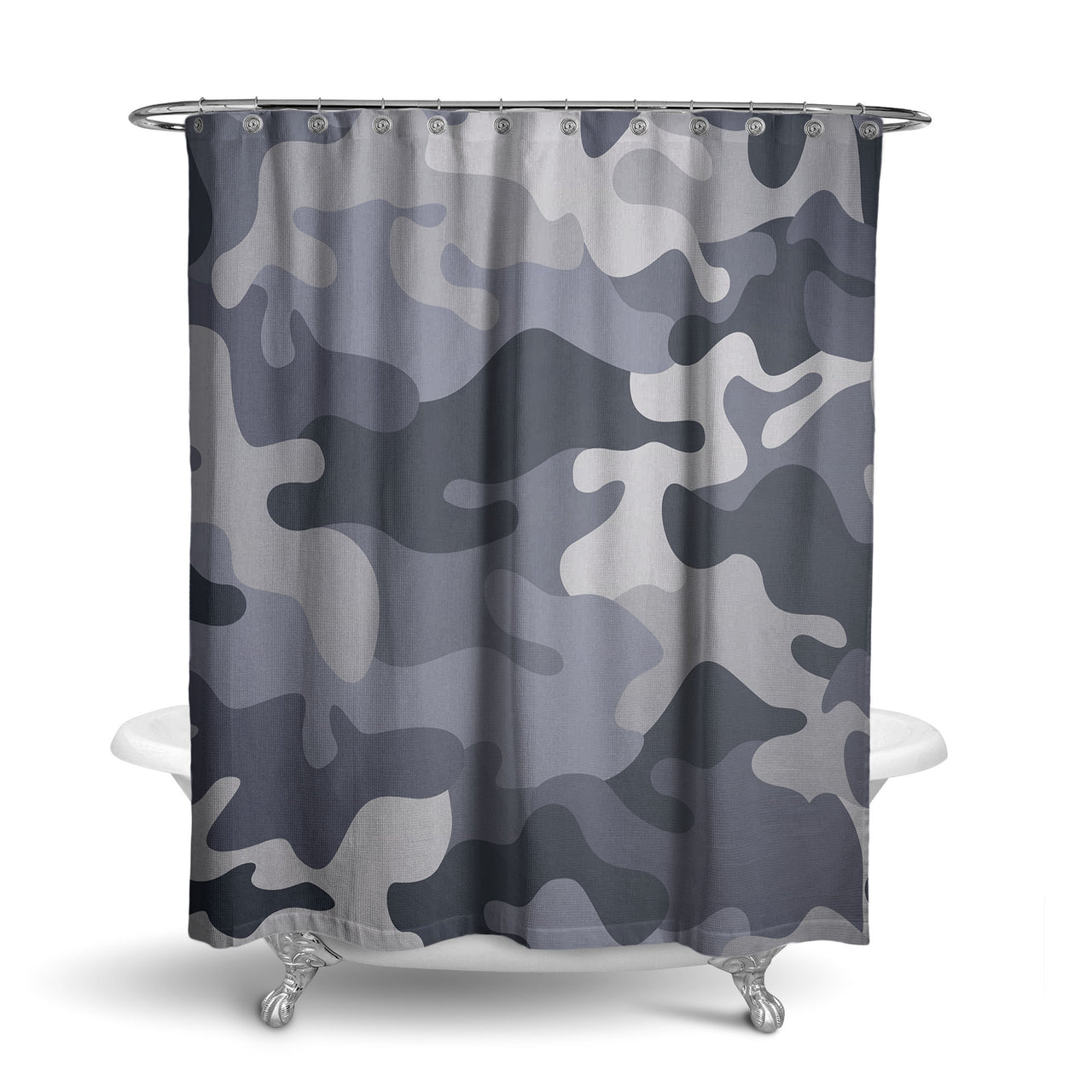 Military Camouflage Army Gray Designed Shower Curtains