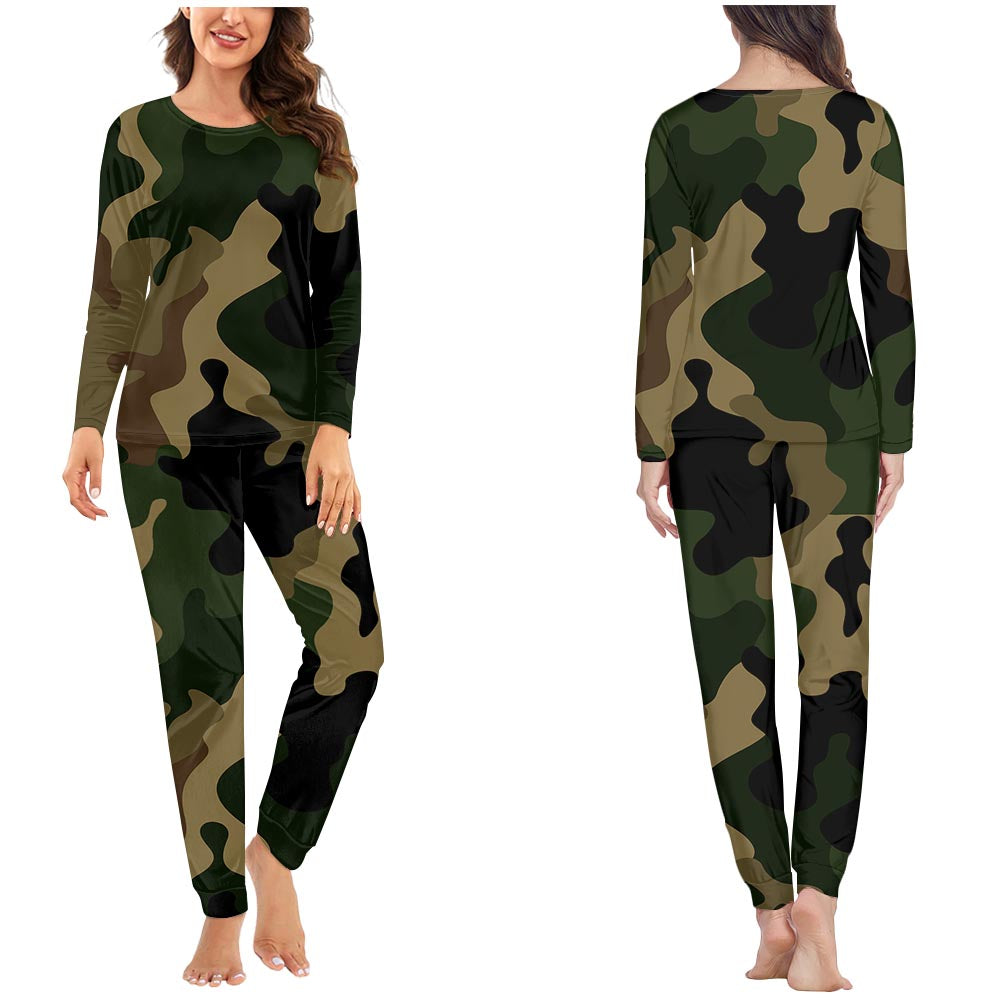 Military Camouflage Army Green Designed Women Pijamas