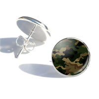 Thumbnail for Military Camouflage Army Green Designed Stud Earrings