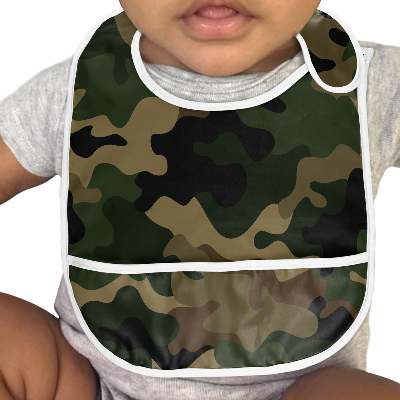 Military Camouflage Army Green Designed Baby Bib