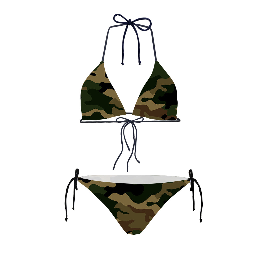 Military Camouflage Army Green Designed Triangle Bikini