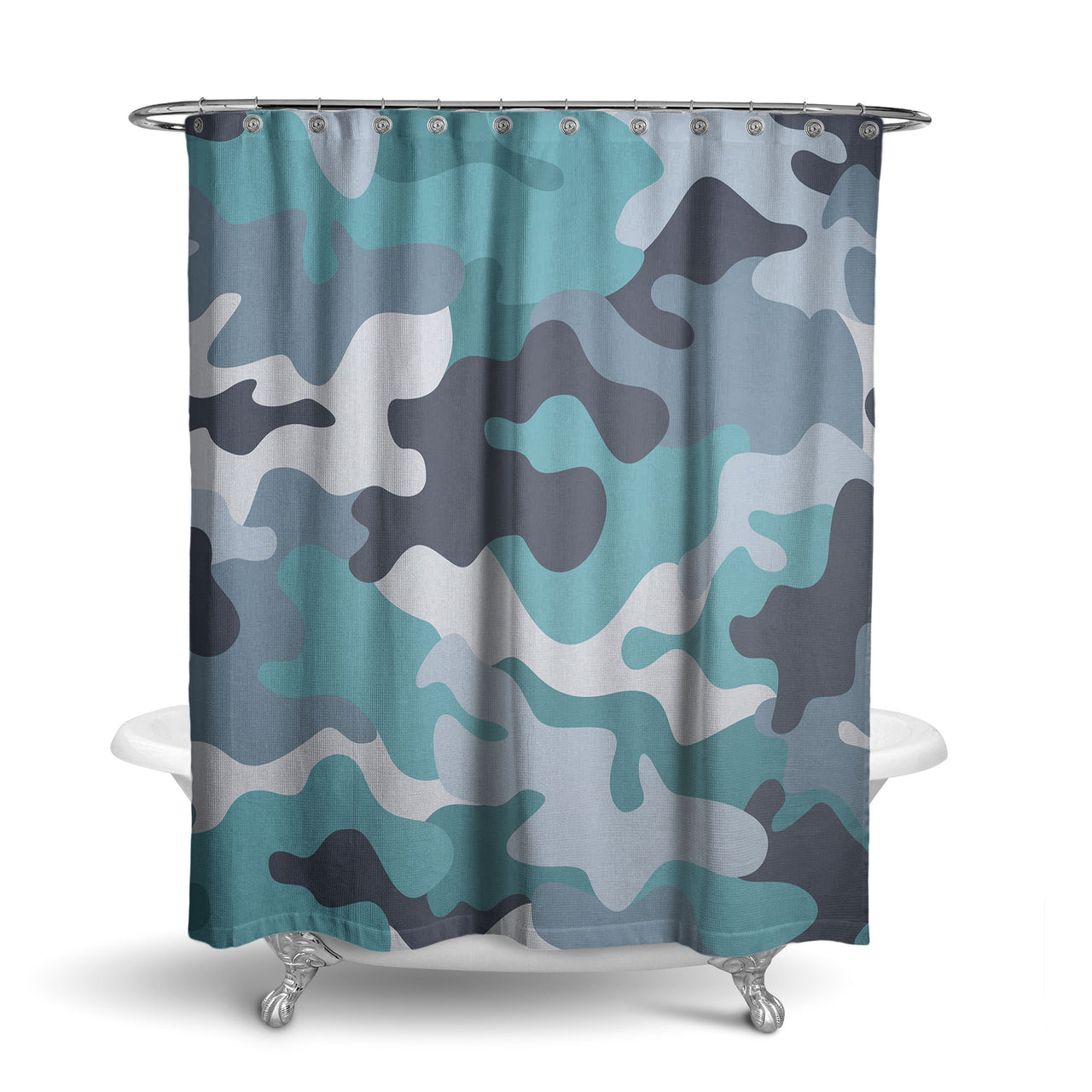 Military Camouflage Green Designed Shower Curtains
