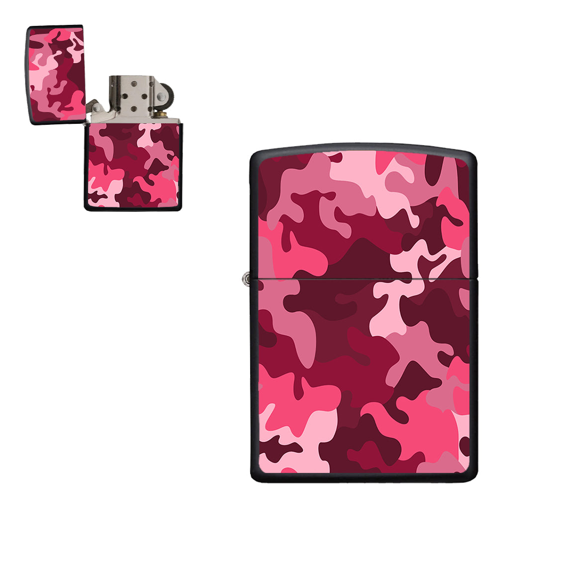 Military Camouflage Red Designed Metal Lighters