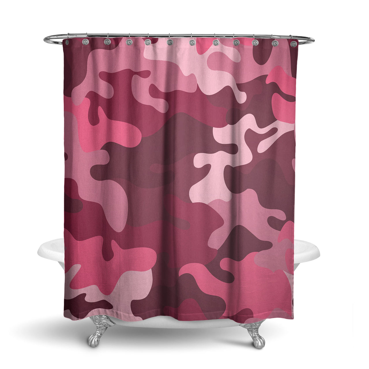 Military Camouflage Red Designed Shower Curtains