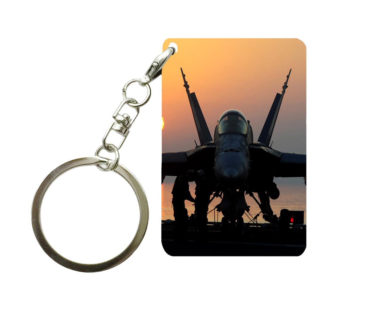 Military Jet During Sunset Designed Key Chains