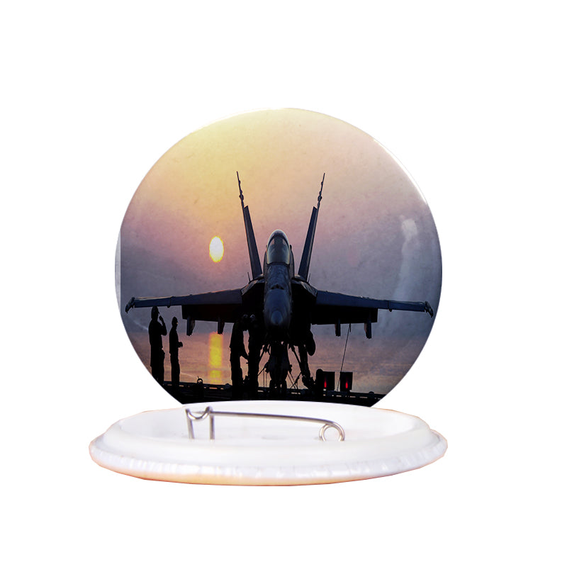 Military Jet During Sunset Designed Pins