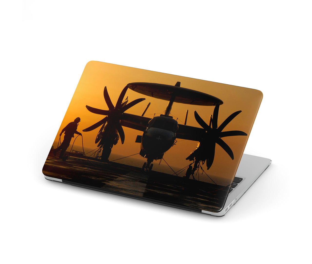 Military Plane at Sunset Designed Macbook Cases