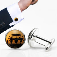 Thumbnail for Military Plane at Sunset Designed Cuff Links