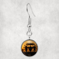 Thumbnail for Military Plane at Sunset Designed Earrings