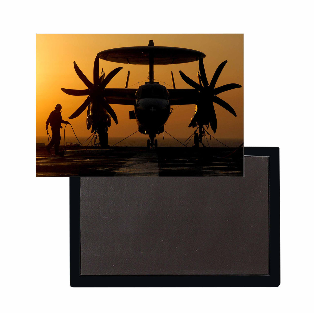 Military Plane at Sunset Designed Magnets