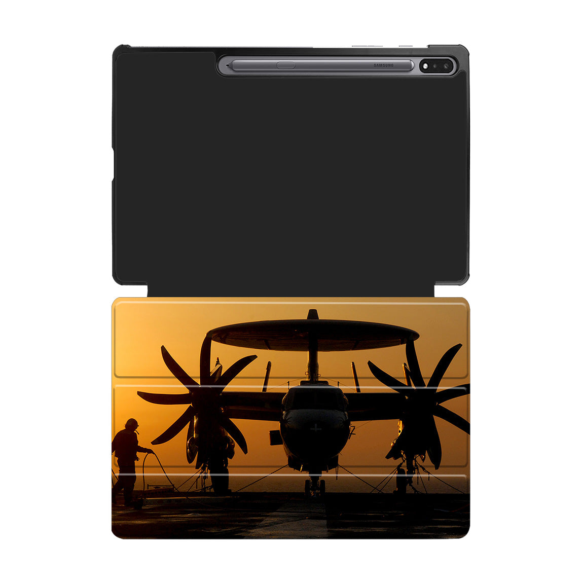 Military Plane at Sunset Designed Samsung Tablet Cases
