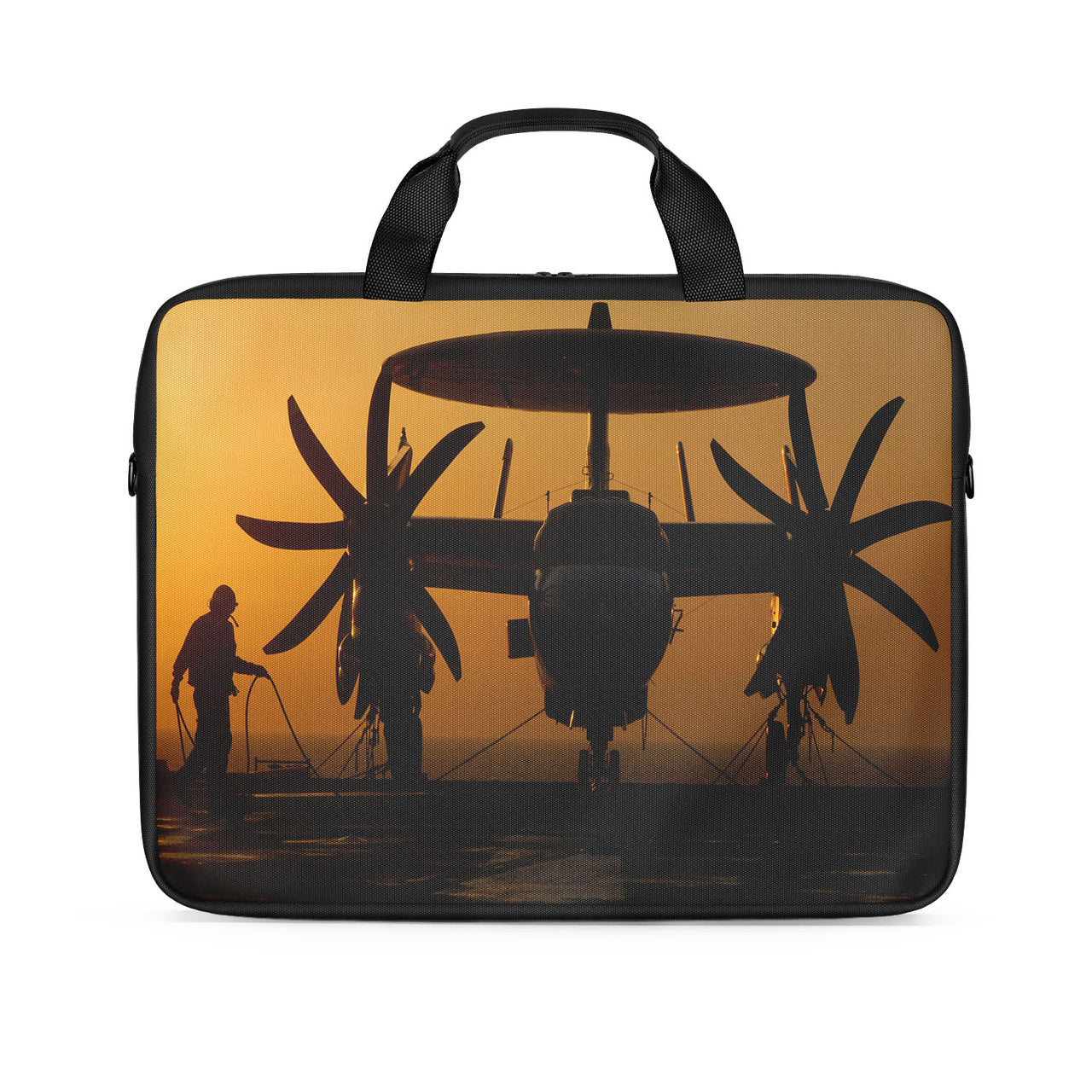 Military Plane at Sunset Designed Laptop & Tablet Bags