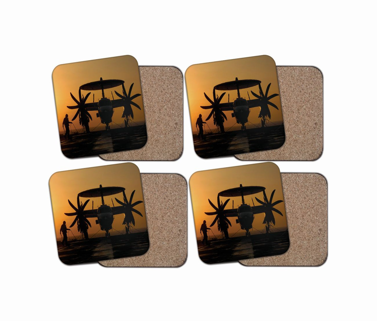 Military Plane at Sunset Designed Coasters