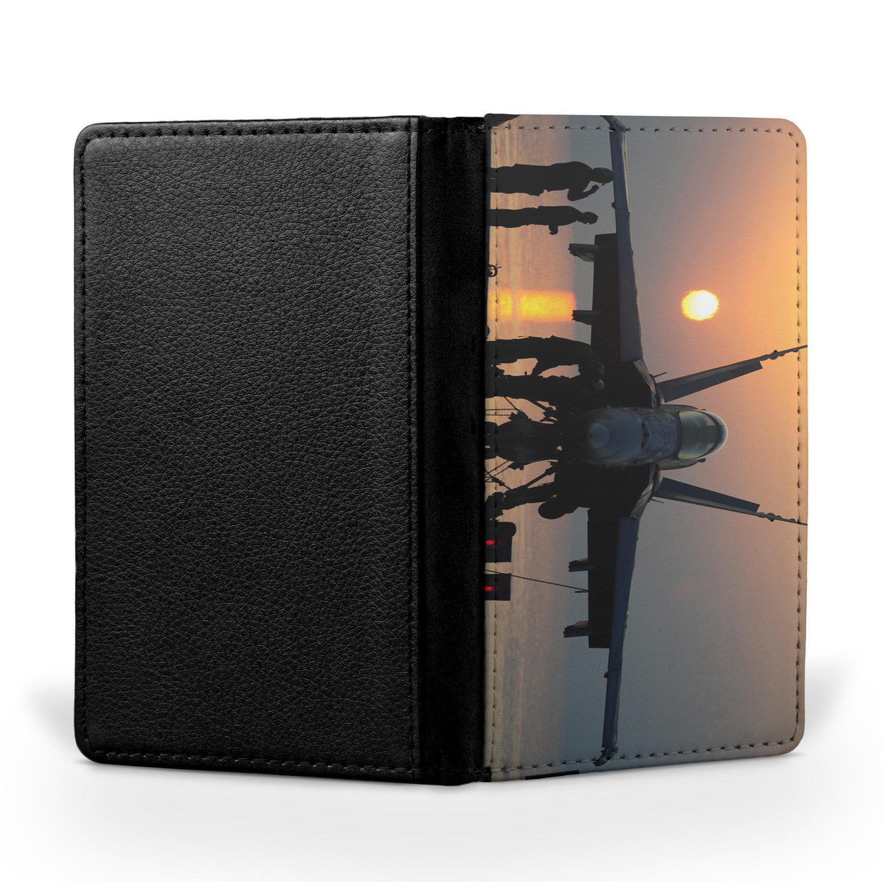 Military Jet During Sunset Printed Passport & Travel Cases