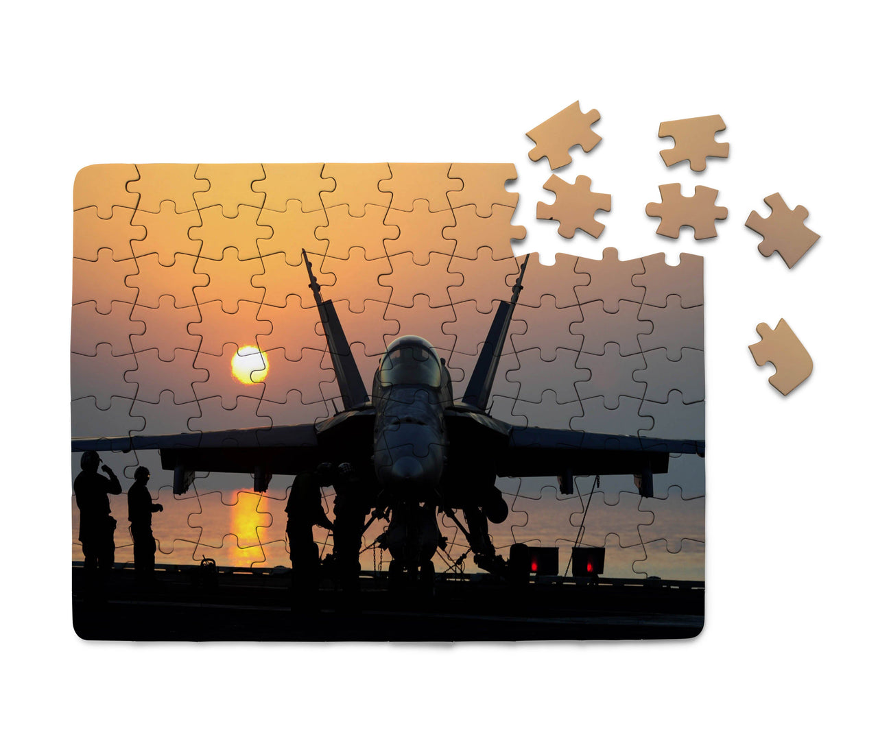 Military Jet During Sunset Printed Puzzles Aviation Shop 