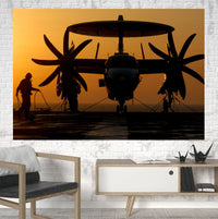 Thumbnail for Military Plane at Sunset Printed Canvas Posters (1 Piece) Aviation Shop 