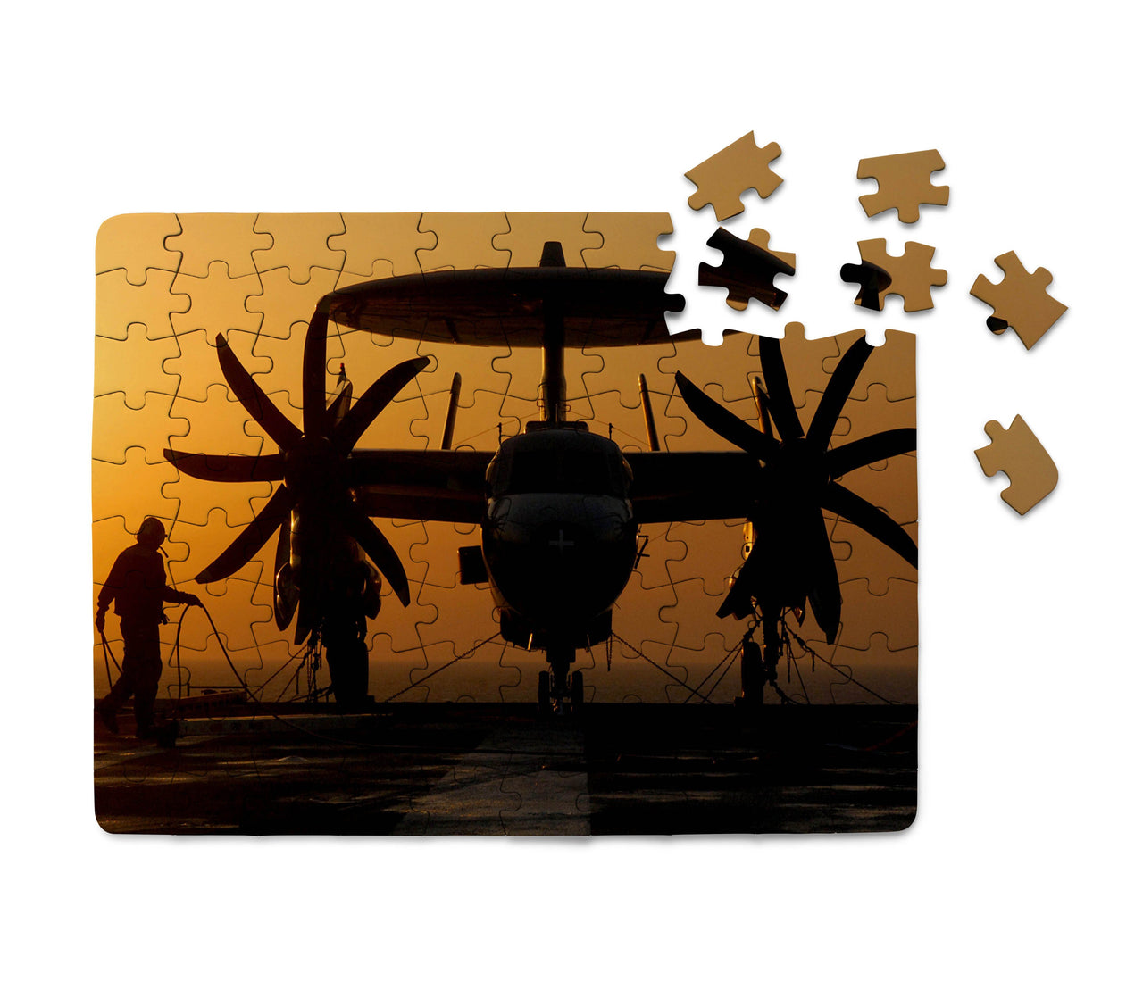Military Plane at Sunset Printed Puzzles Aviation Shop 
