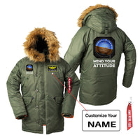 Thumbnail for Mind Your Attitude Designed Parka Bomber Jackets