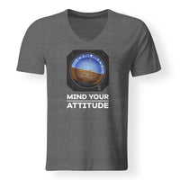 Thumbnail for Mind Your Attitude Designed V-Neck T-Shirts