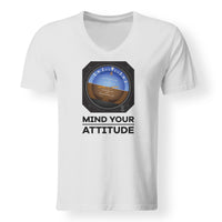 Thumbnail for Mind Your Attitude Designed V-Neck T-Shirts