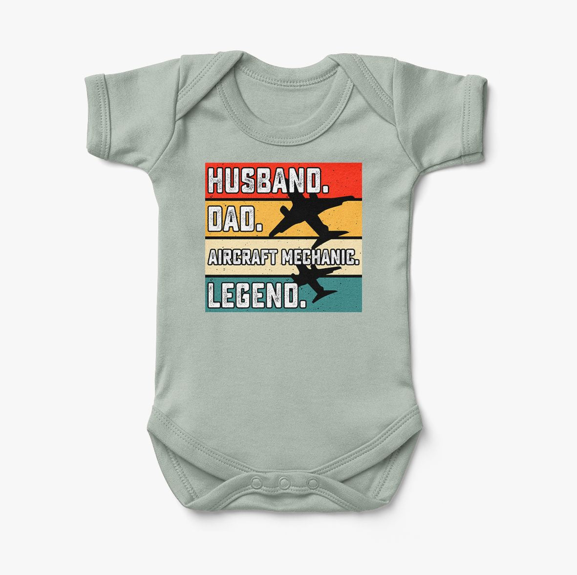 Husband & Dad & Aircraft Mechanic & Legend Designed Baby Bodysuits