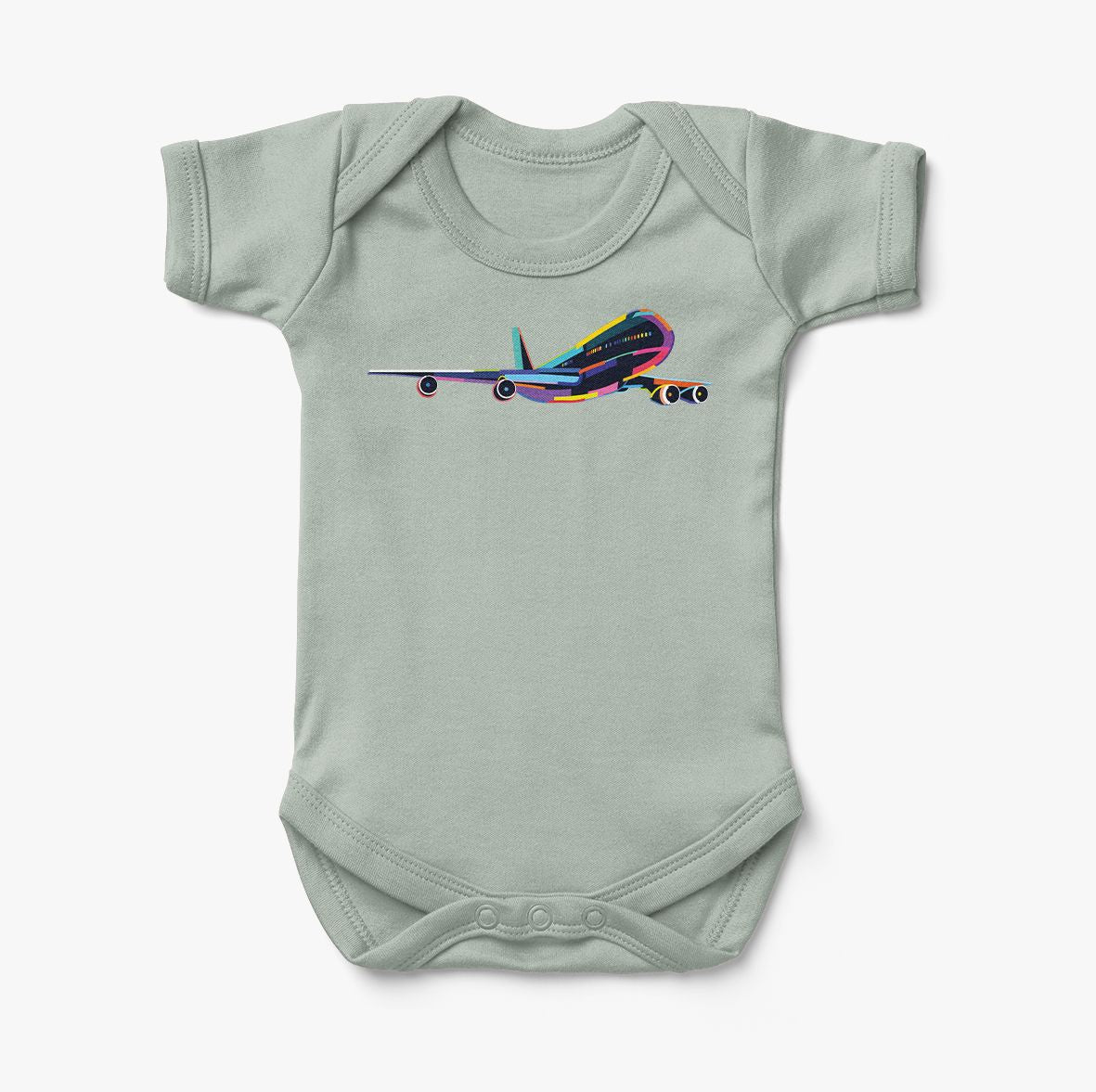 Multicolor Airplane Designed Baby Bodysuits