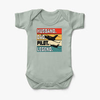 Thumbnail for Husband & Dad & Pilot & Legend Designed Baby Bodysuits