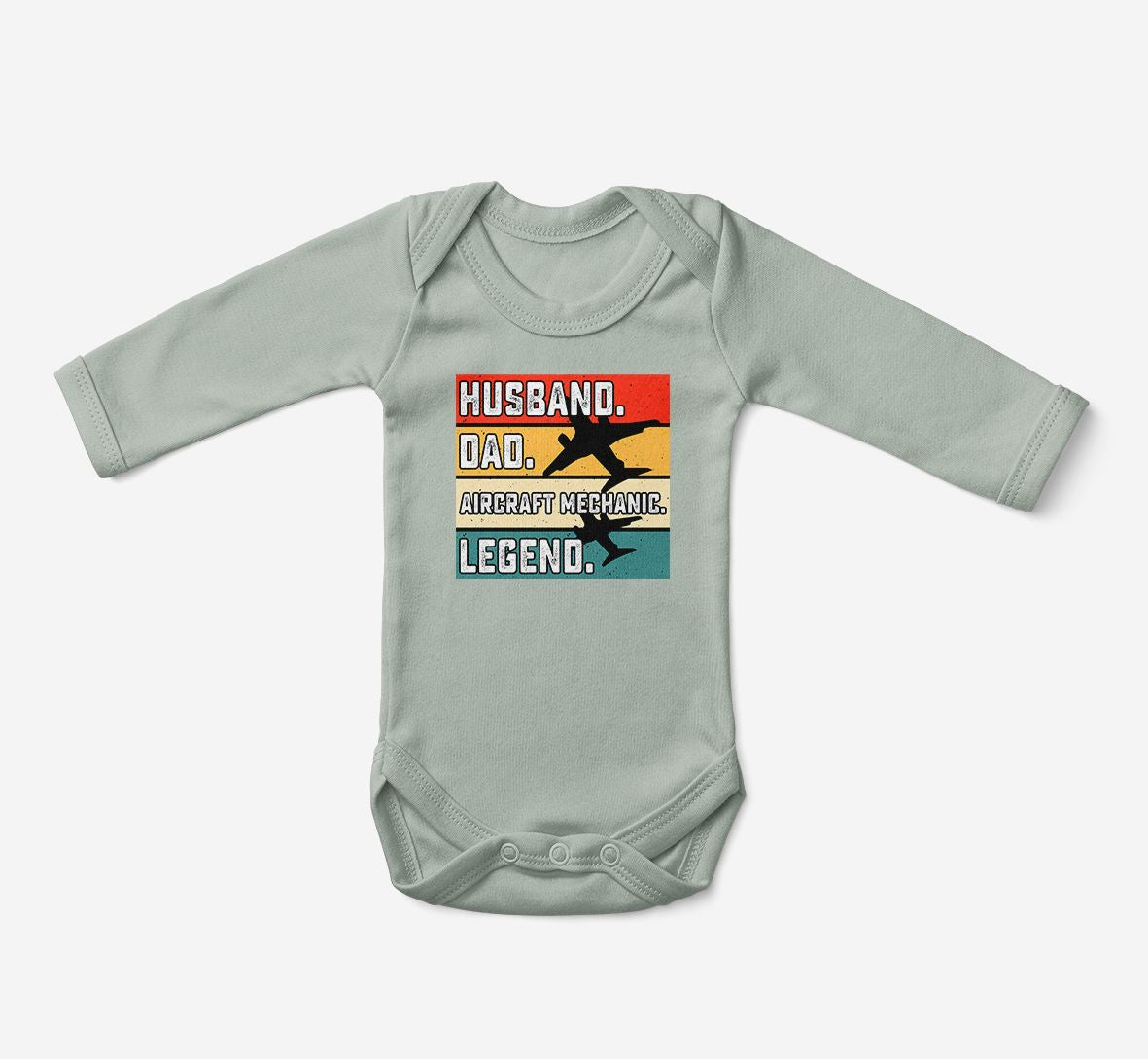 Husband & Dad & Aircraft Mechanic & Legend Designed Baby Bodysuits
