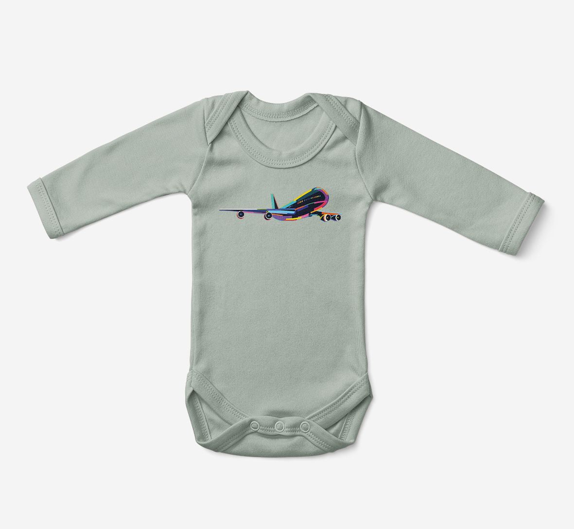Multicolor Airplane Designed Baby Bodysuits
