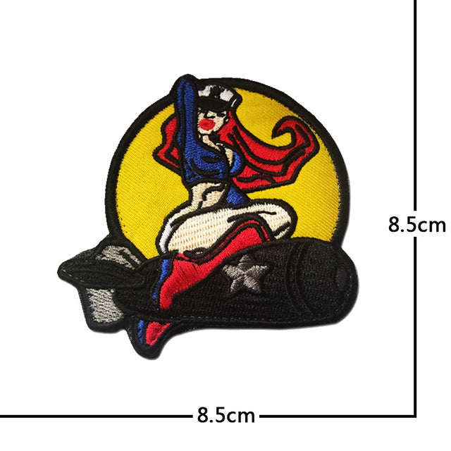 Missile PINUP GIRL Designed Embroidery Patch