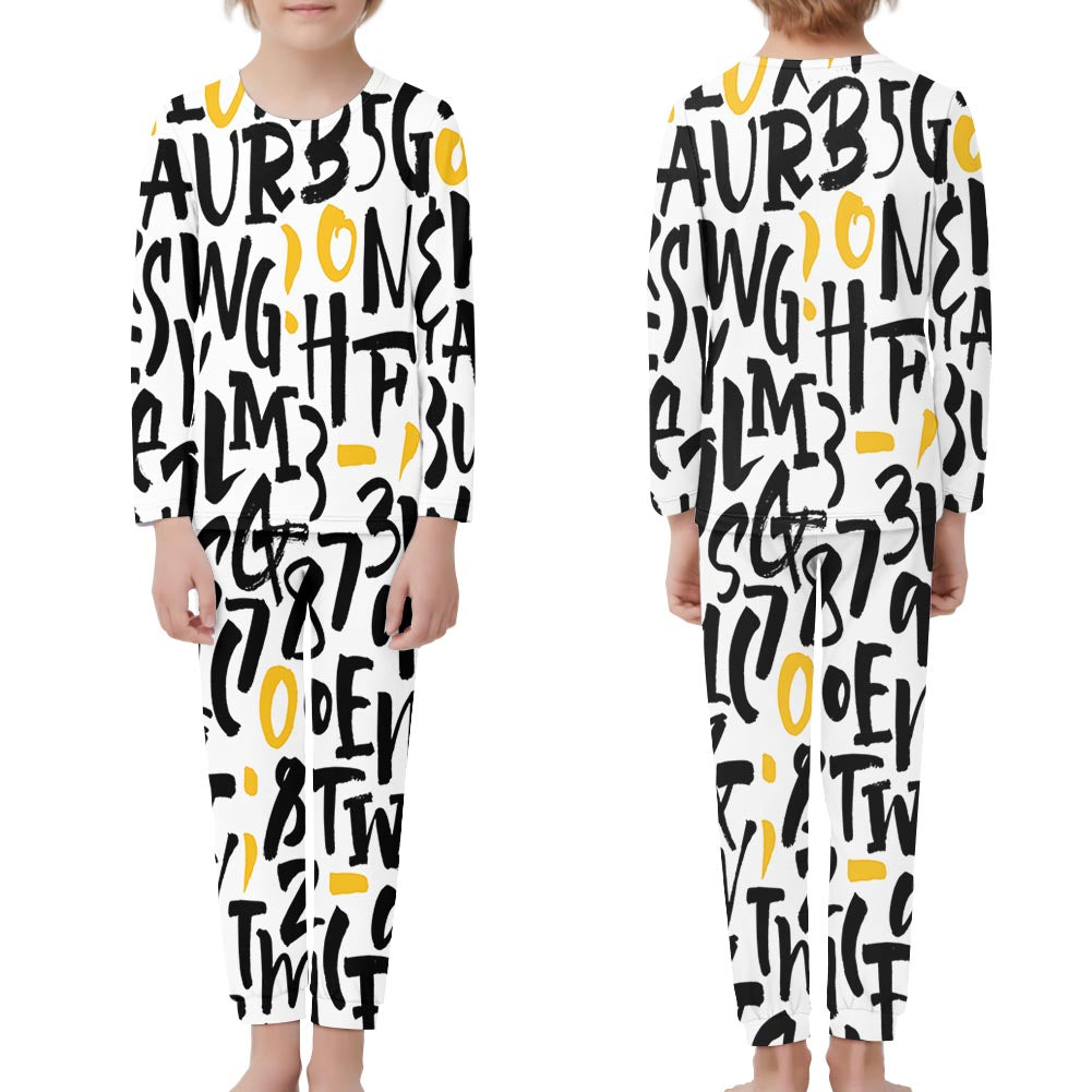 Mixed Letters Designed "Children" Pijamas