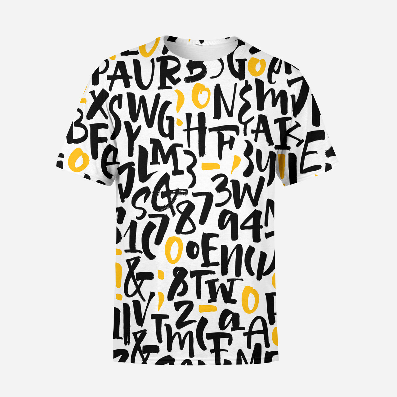 Mixed Letters Designed 3D T-Shirts