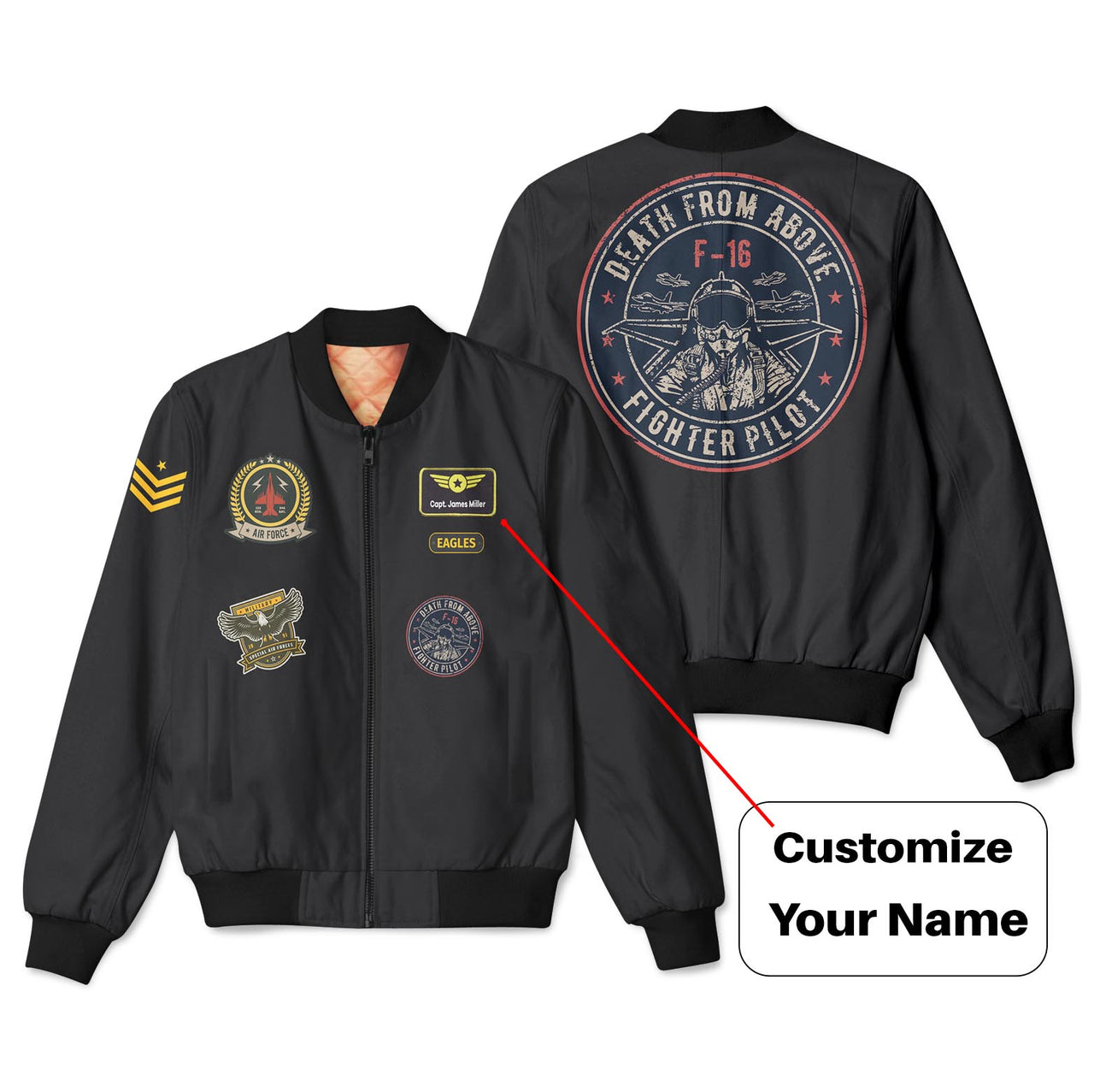Mixed Patches Project Designed 3D Pilot Bomber Jackets