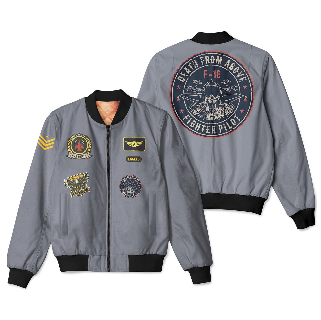 Mixed Patches Project Designed 3D Pilot Bomber Jackets