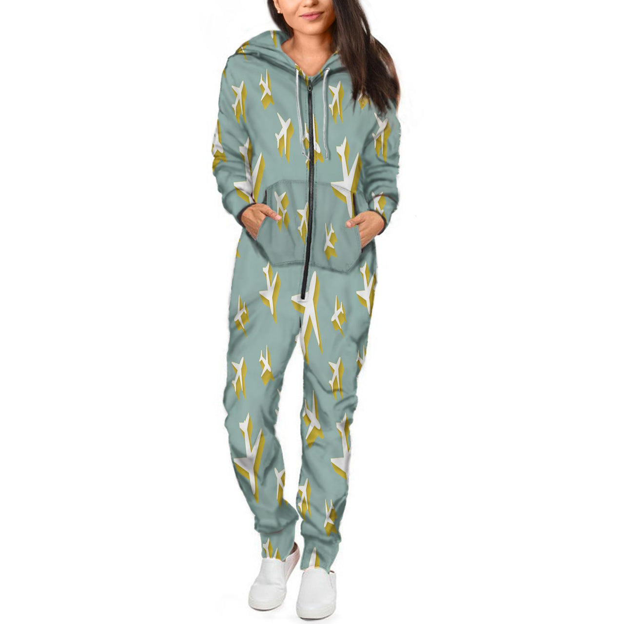 Mixed Size Airplanes Designed Jumpsuit for Men & Women