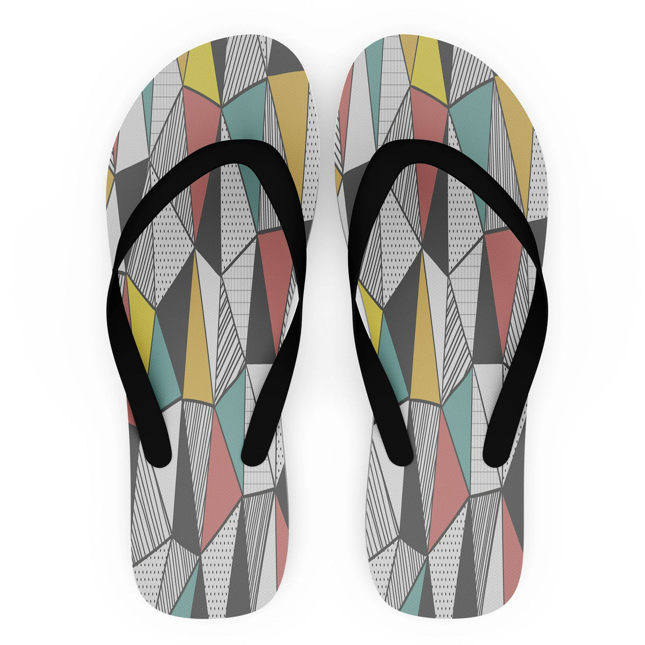 Mixed Triangles Designed Slippers (Flip Flops)