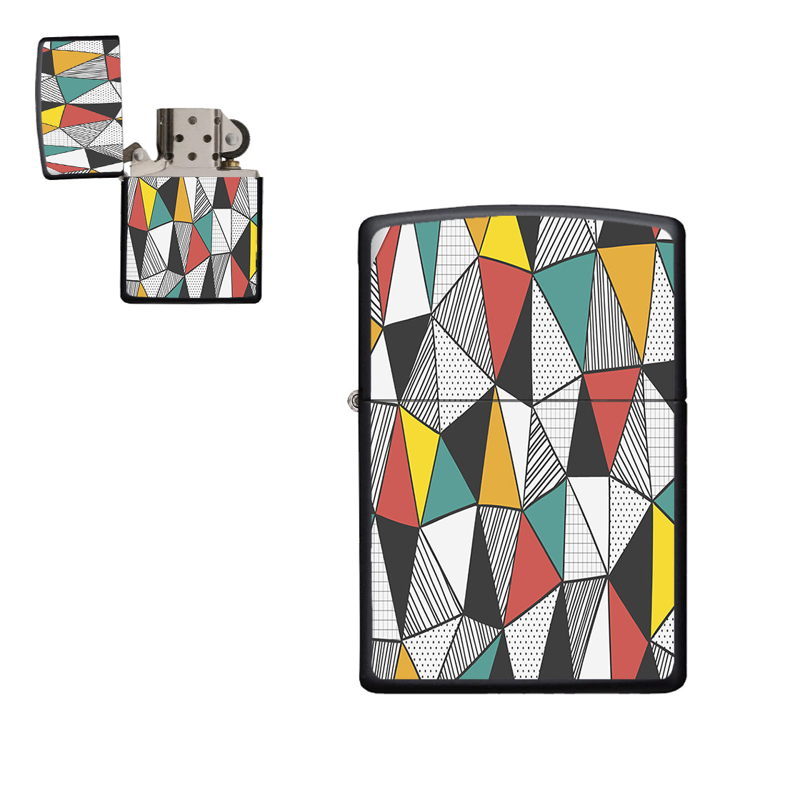 Mixed Triangles Designed Metal Lighters