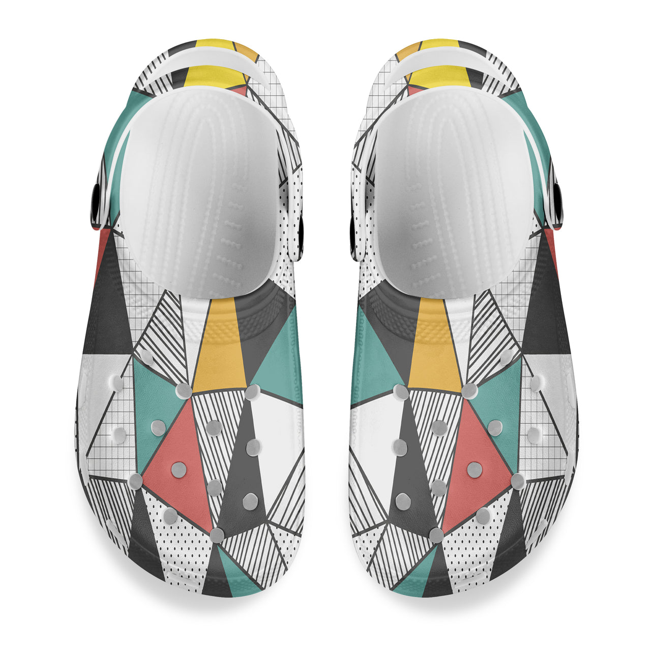 Mixed Triangles Designed Hole Shoes & Slippers (MEN)