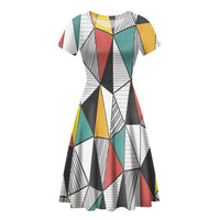 Thumbnail for Mixed Triangles Designed Women Midi Dress