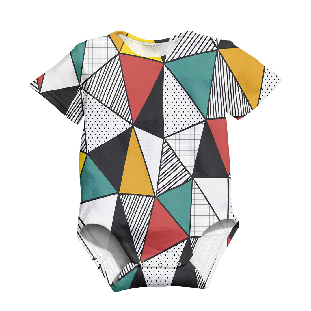 Mixed Triangles Designed 3D Baby Bodysuits