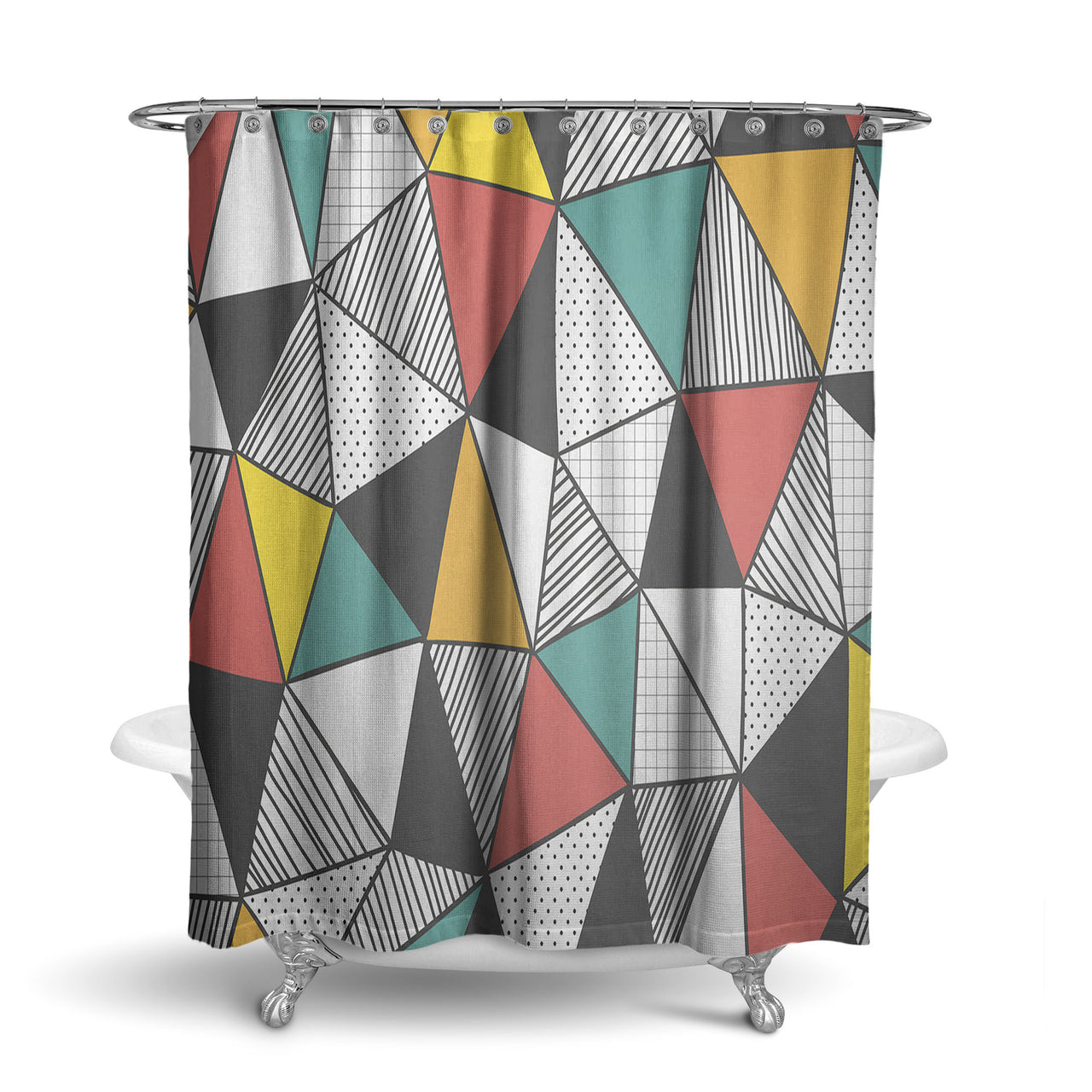 Mixed Triangles Designed Shower Curtains