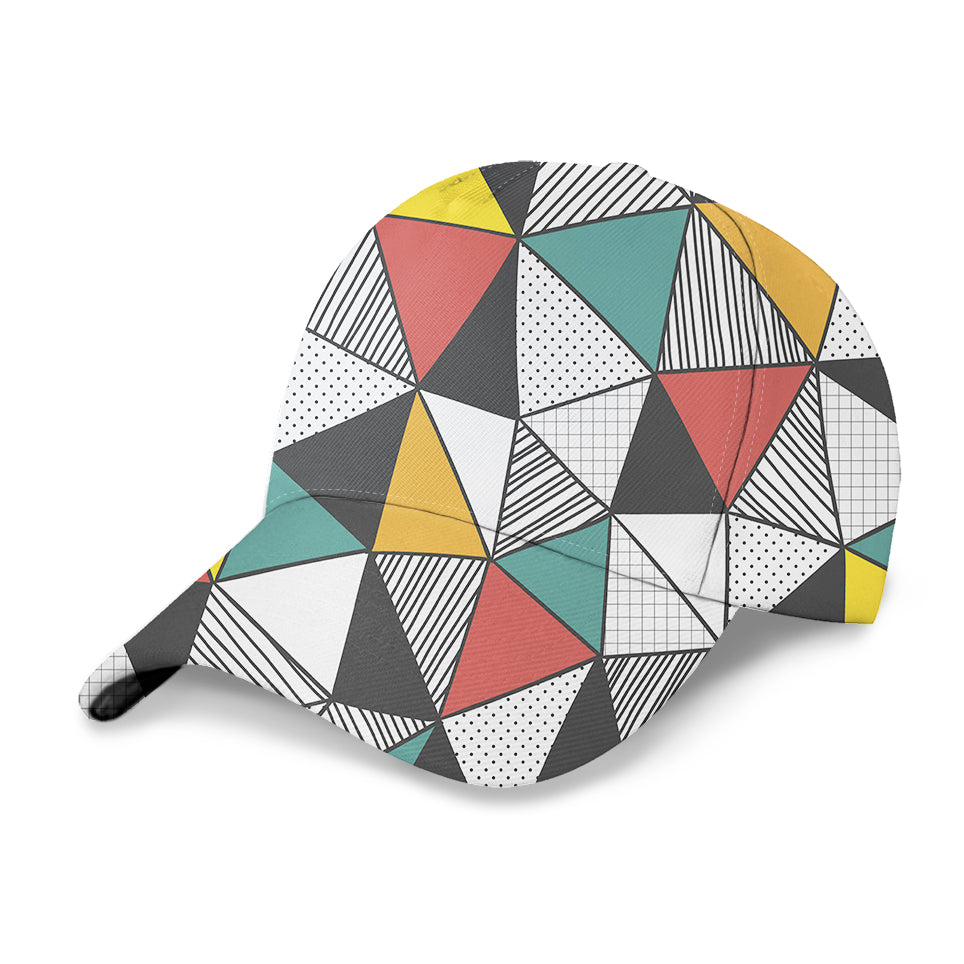 Mixed Triangles Designed 3D Peaked Cap
