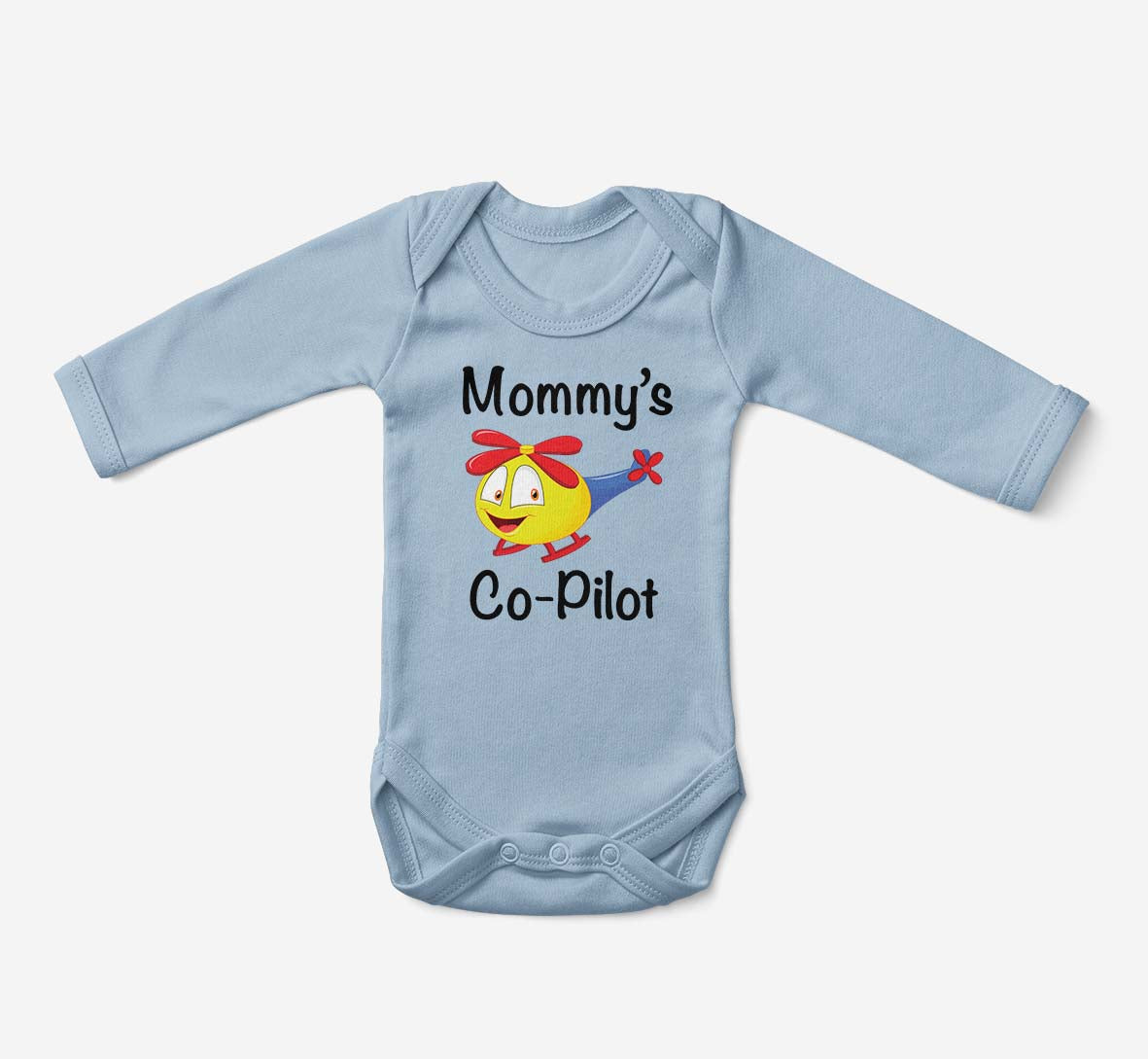 Mommy's Co-Pilot (Helicopter) Designed Baby Bodysuits