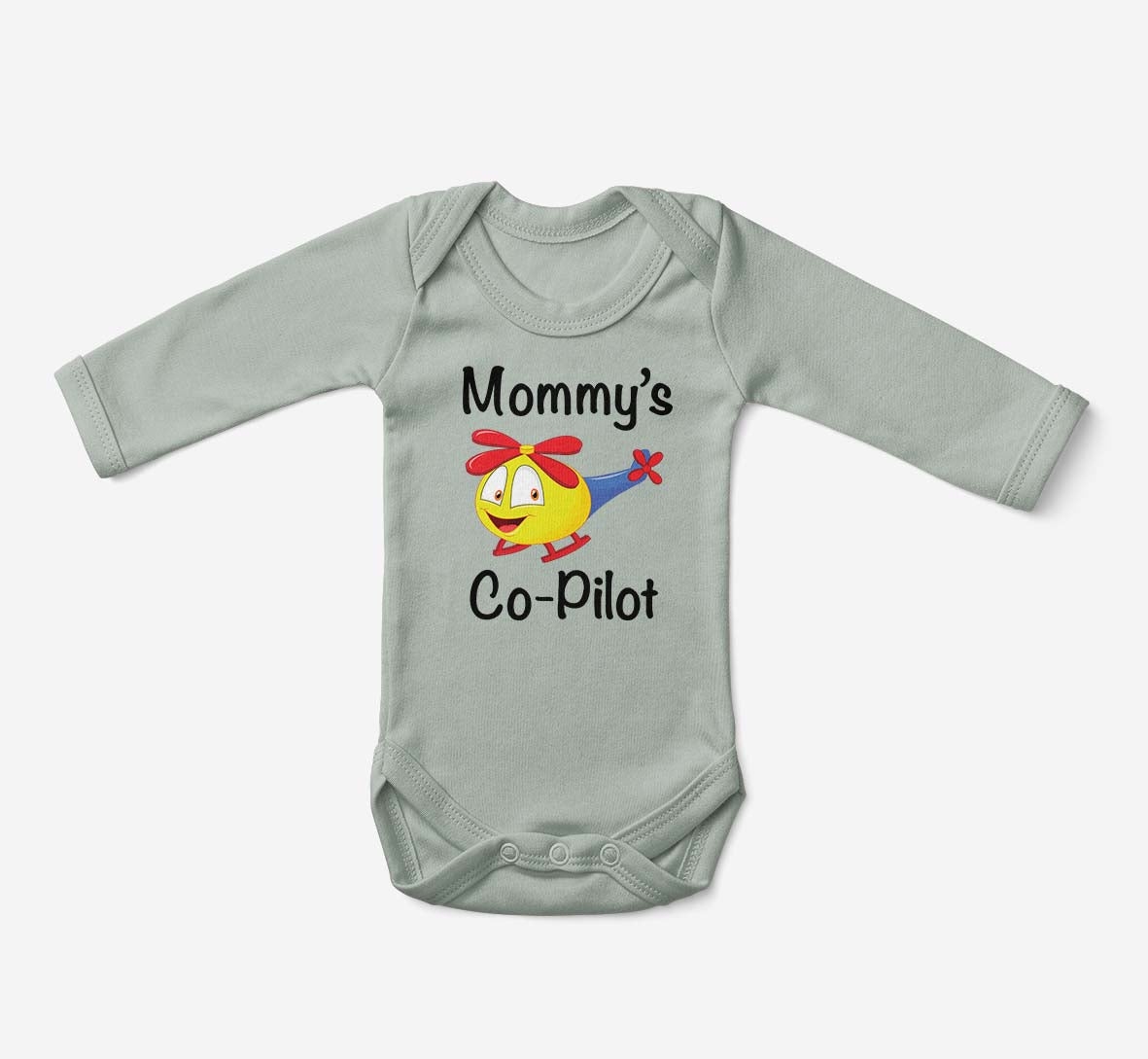 Mommy's Co-Pilot (Helicopter) Designed Baby Bodysuits