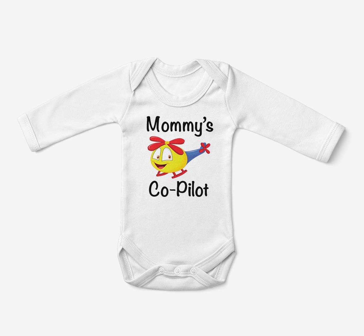 Mommy's Co-Pilot (Helicopter) Designed Baby Bodysuits