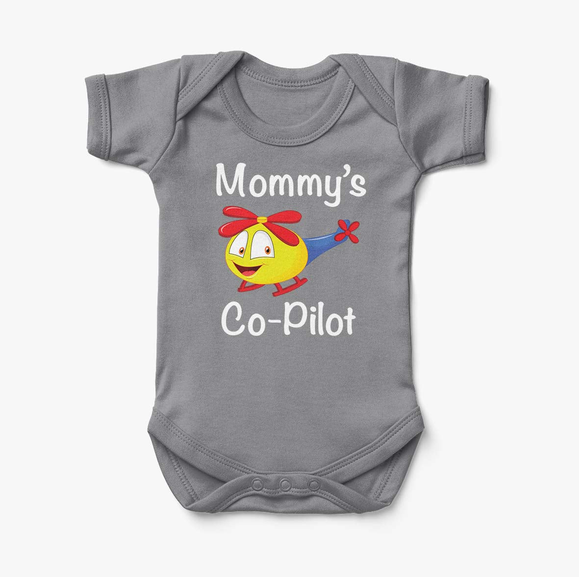 Mommy's Co-Pilot (Helicopter) Designed Baby Bodysuits