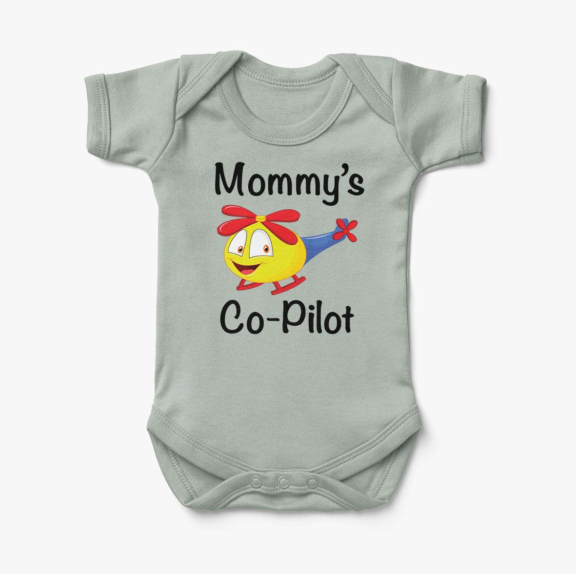 Mommy's Co-Pilot (Helicopter) Designed Baby Bodysuits
