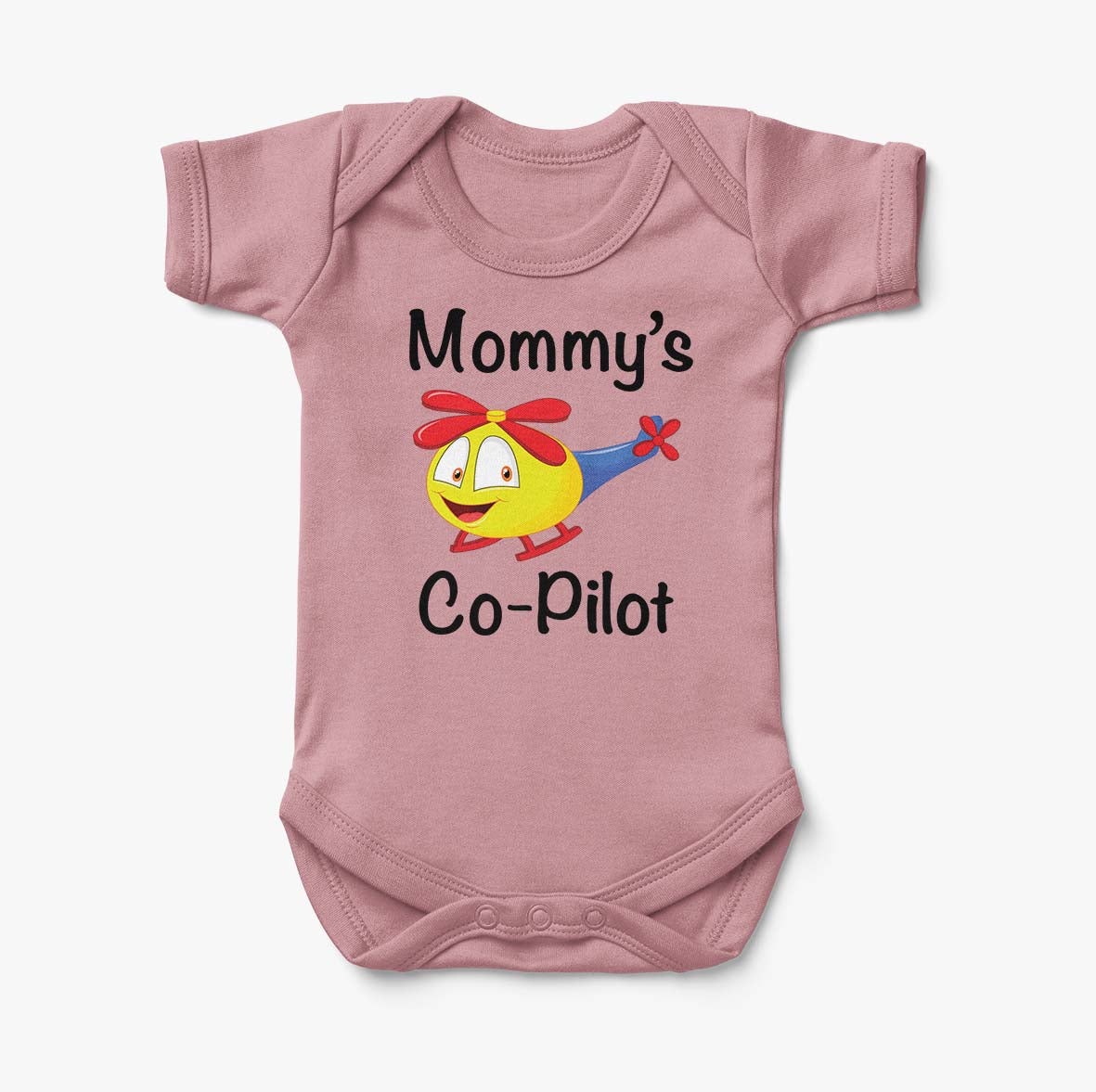 Mommy's Co-Pilot (Helicopter) Designed Baby Bodysuits
