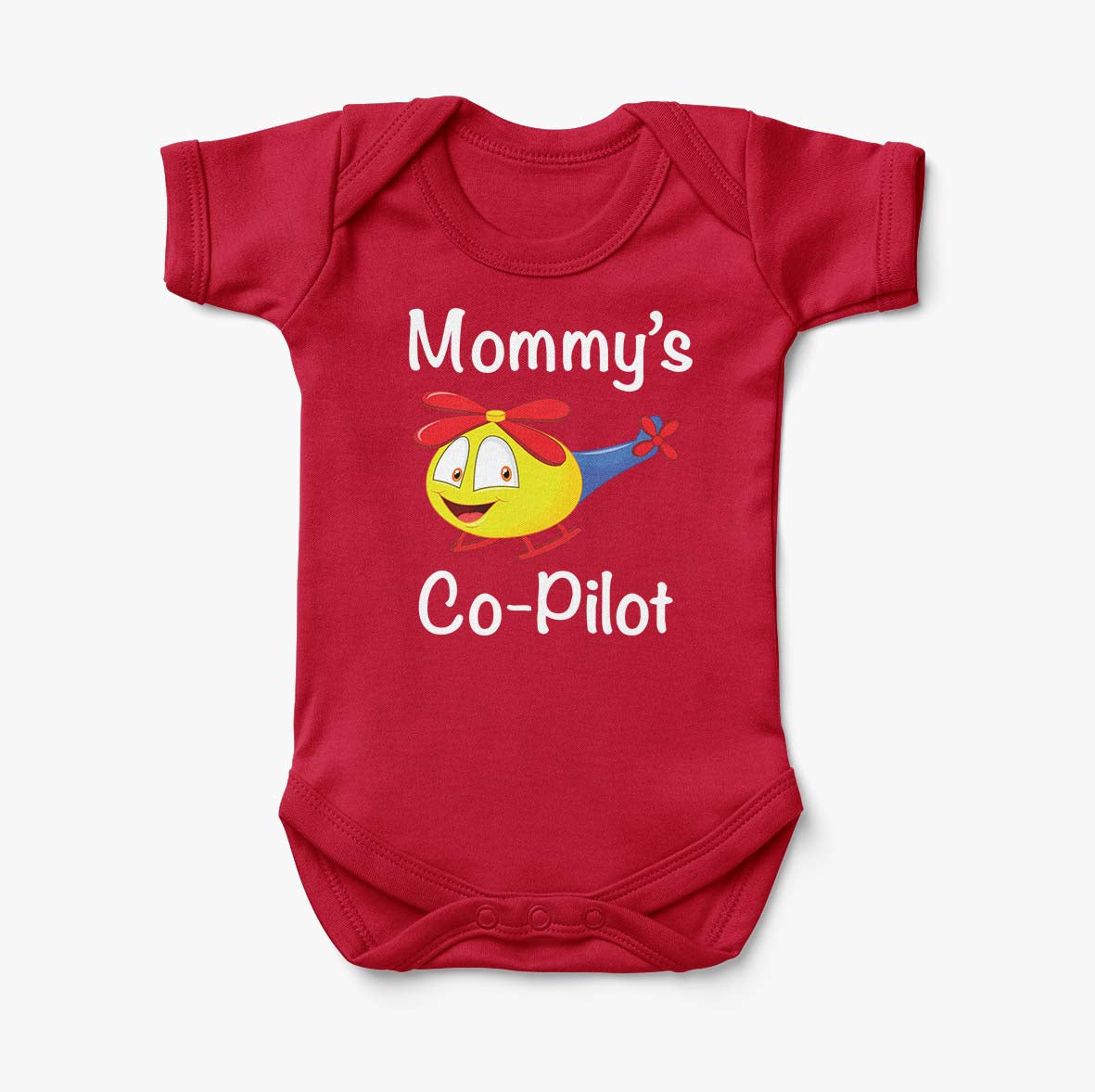 Mommy's Co-Pilot (Helicopter) Designed Baby Bodysuits