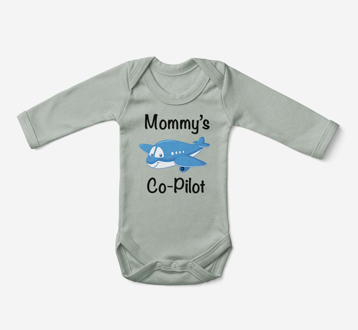 Mommy's Co-Pilot (Jet Airplane) Designed Baby Bodysuits